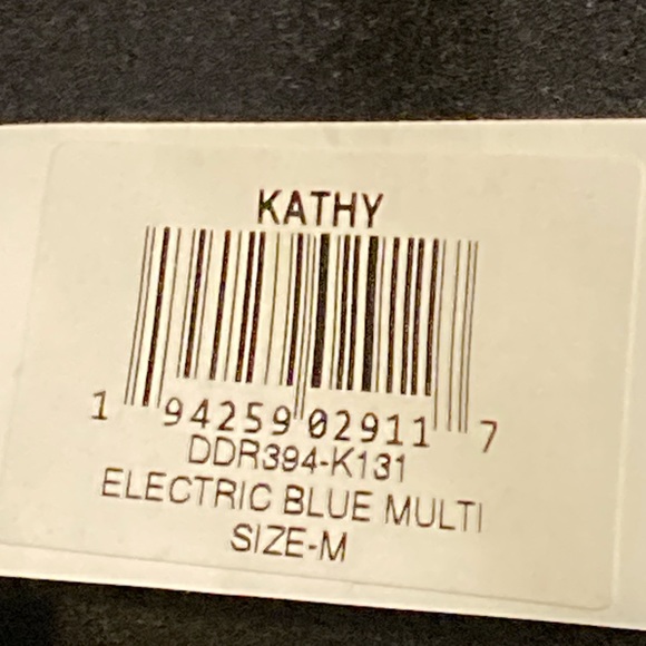 NWT Dress the Population Blue Green Kathy Metallic Stripe Dress - Sz M - Picture 10 of 10